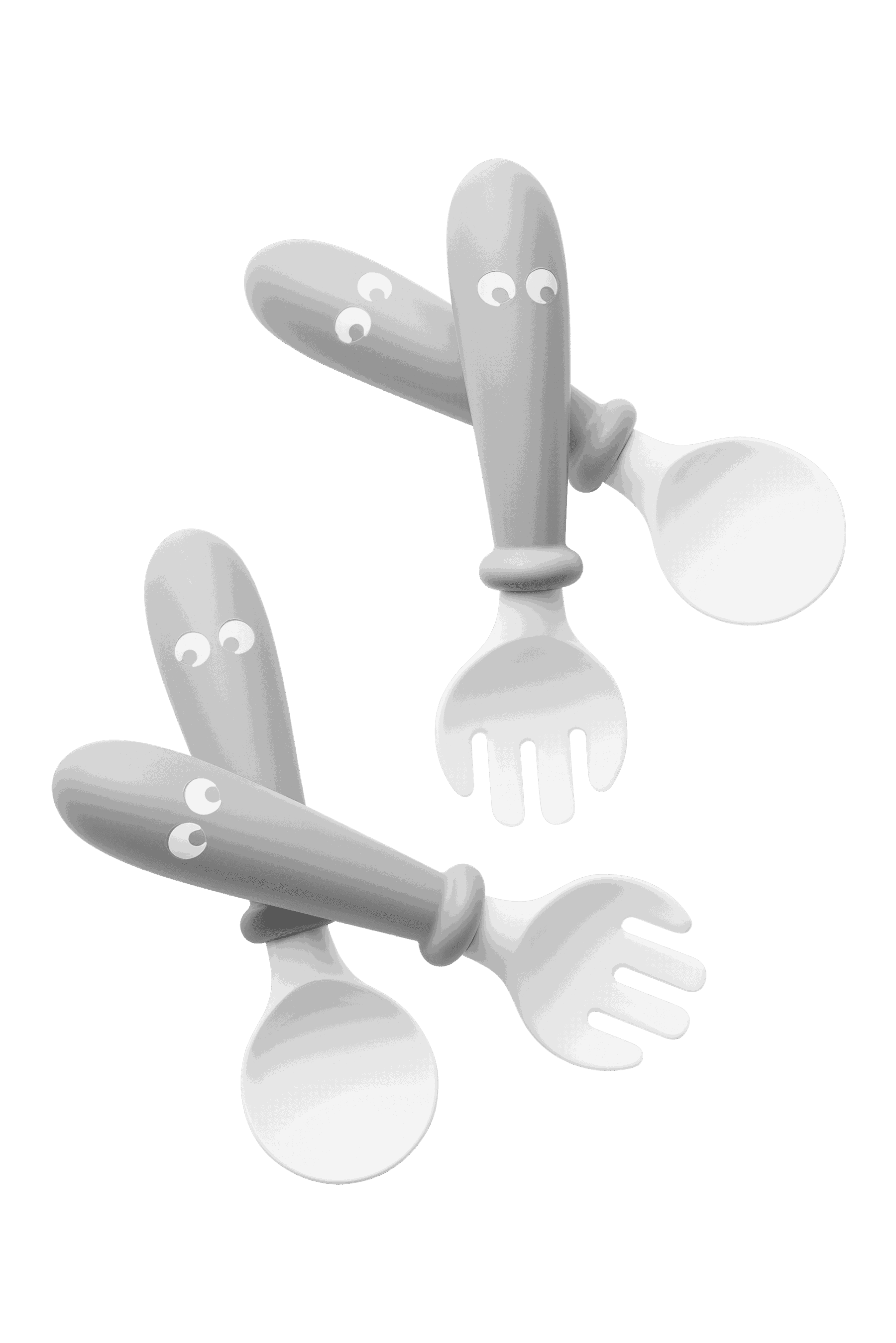 BabyBjorn 2-Piece Gray Baby Spoon & Fork