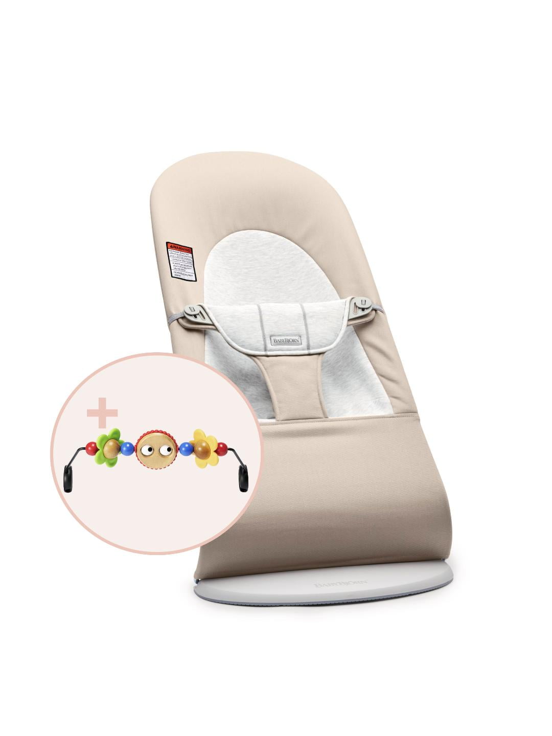 BabyBjorn Bouncer Balance Soft Beige/Gray W/Googly Eyes Classic