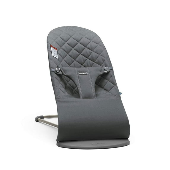 BabyBjorn Bouncer Bliss Baby Bouncers with Cotton, Classic Quilt, Anthracite