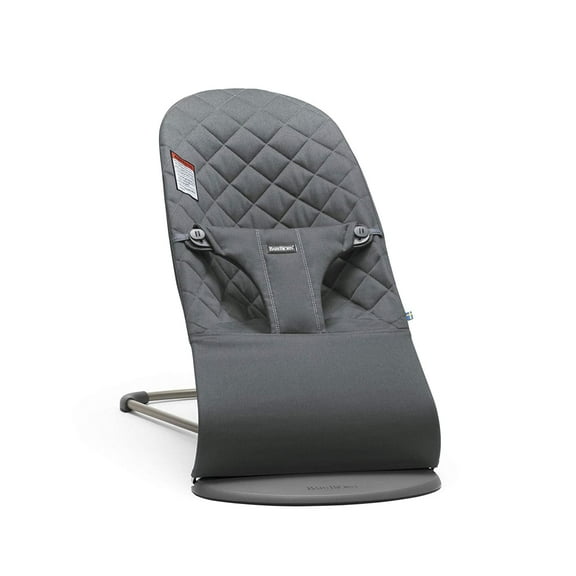 BabyBjorn Bouncer Bliss Baby Bouncers with Cotton, Classic Quilt, Anthracite