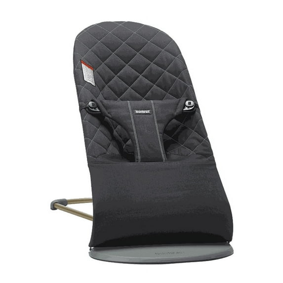BabyBjorn Bouncer Bliss, Dark Gray Frame, Cotton, Classic Quilt, Black