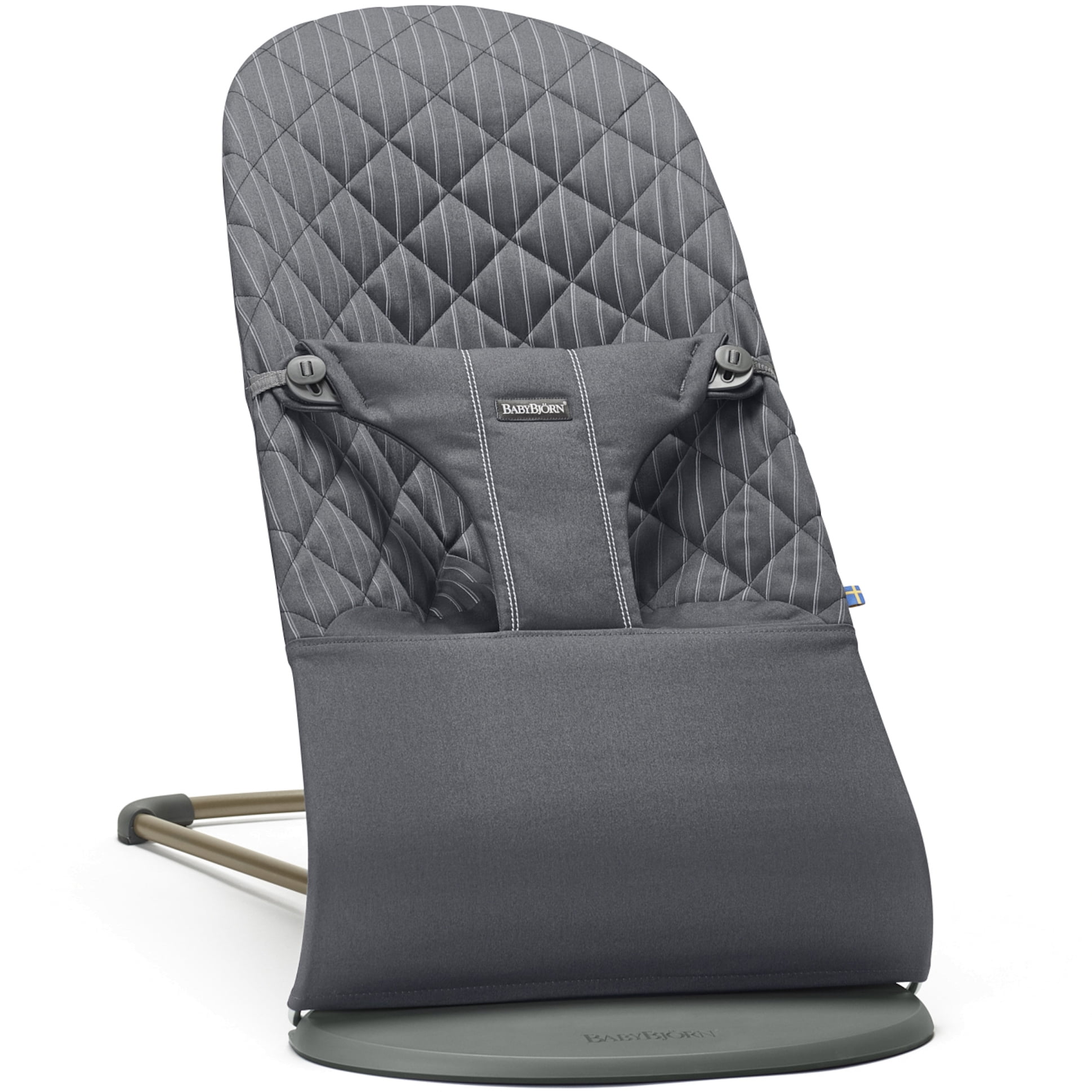 BabyBj rn Bouncer Bliss, Gray/Pinstripe, Cotton (006036US) - Walmart.com