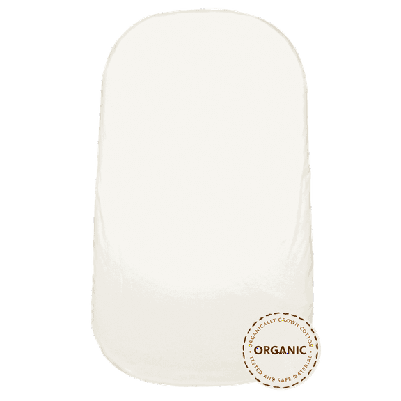 BabyBjorn Fitted Sheet for Cradle, Organic, Cotton, White, 1 Piece