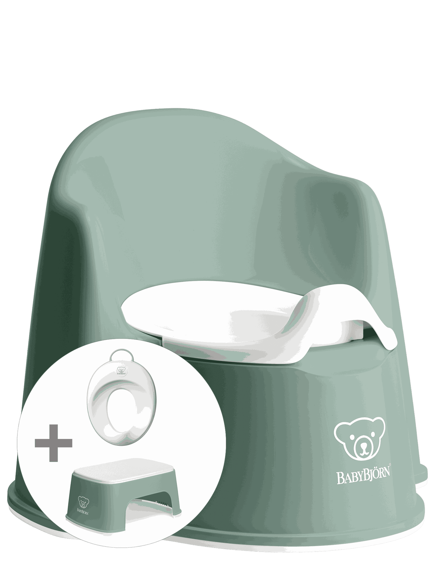 BabyBjorn Potty Training Bundle, Deep Green/White