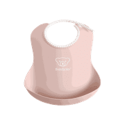 BabyBjorn Reusable Plastic Baby Bib, Powder Pink, 1 Piece