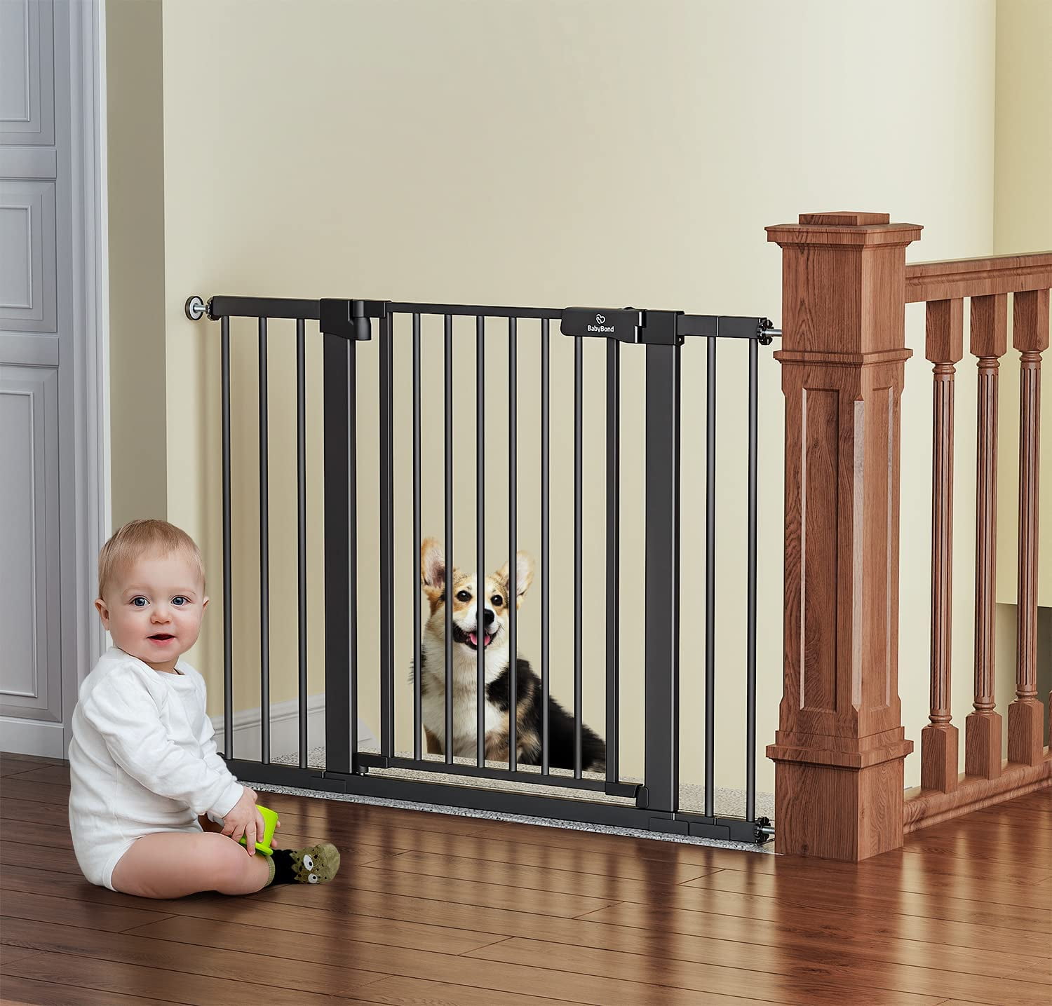 BabyBond 2743" Easy Install Baby Gate for Stairs, Extra Wide Baby