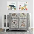 thumbnail image 1 of BabyFad Jungle 9 Piece Crib Bedding Set Grey Animal Print, 1 of 6