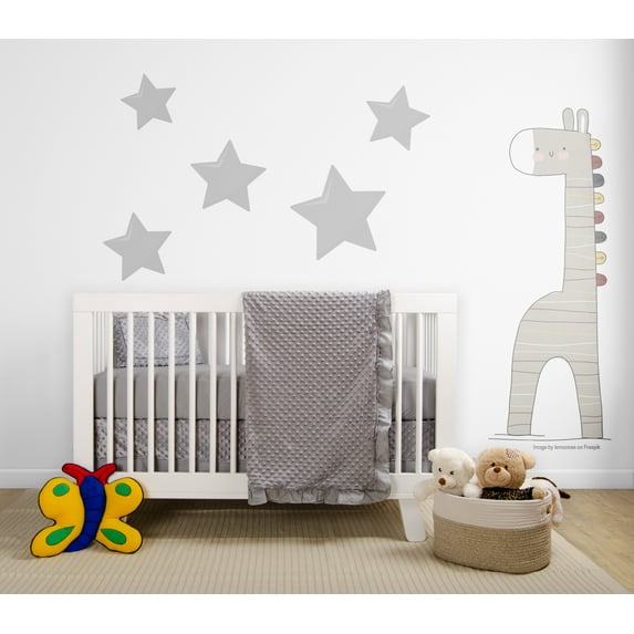 BabyFad Modern 9 Piece Gray Cotton Quilt Bedding Set, Crib
