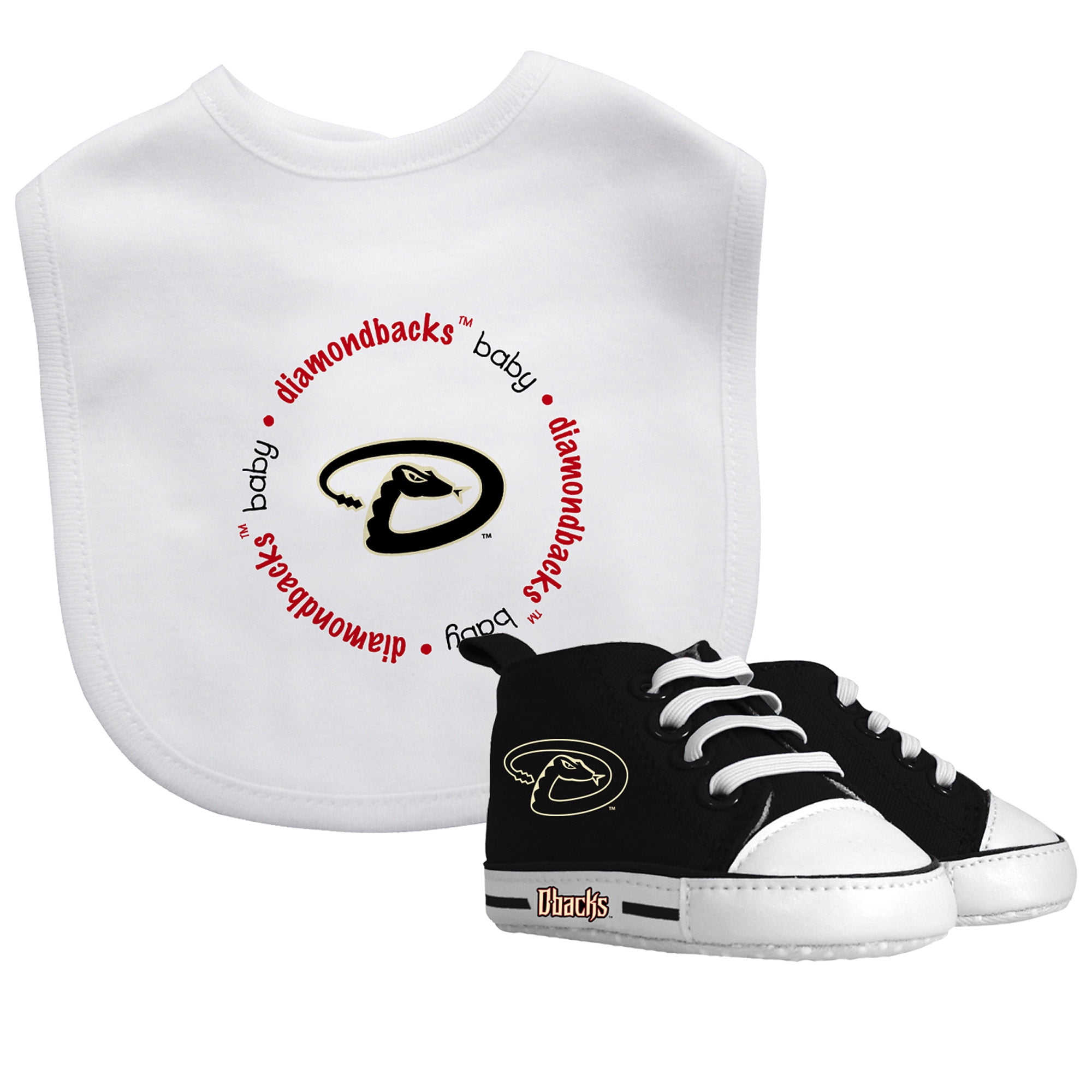 BabyFanatic 2 Piece Bib and Shoes - MLB Arizona Diamondbacks - White Unisex Infant Apparel
