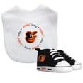 thumbnail image 1 of BabyFanatic 2 Piece Bib and Shoes - MLB Baltimore Orioles - White Unisex Infant Apparel, 1 of 3