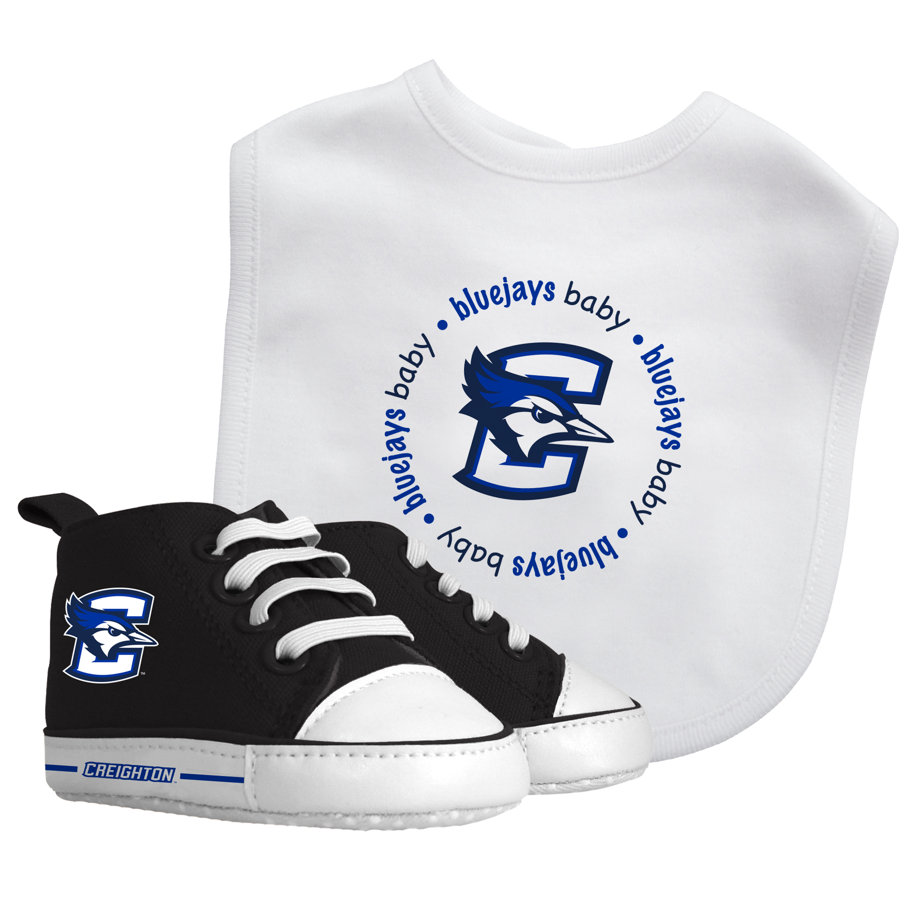 BabyFanatic 2 Piece Bib and Shoes - NCAA Creighton - White Unisex Infant Apparel - image 1 of 3