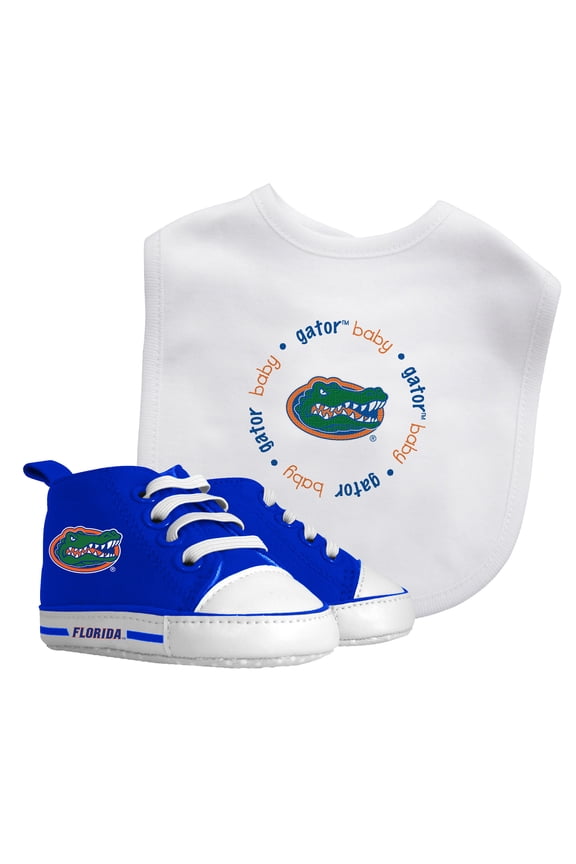 BabyFanatic 2 Piece Bib and Shoes - NCAA Florida Gators - White Unisex Infant Apparel