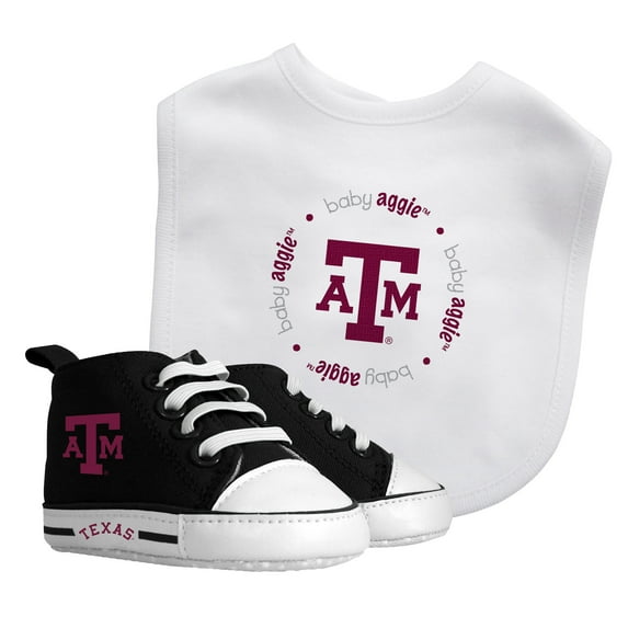 BabyFanatic 2 Piece Bib and Shoes - NCAA Texas A&M Aggies - White Unisex Infant Apparel