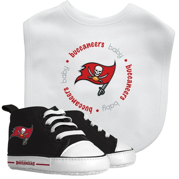 BabyFanatic 2 Piece Bib and Shoes - NFL Tampa Bay Buccaneers - Unisex Infant Apparel