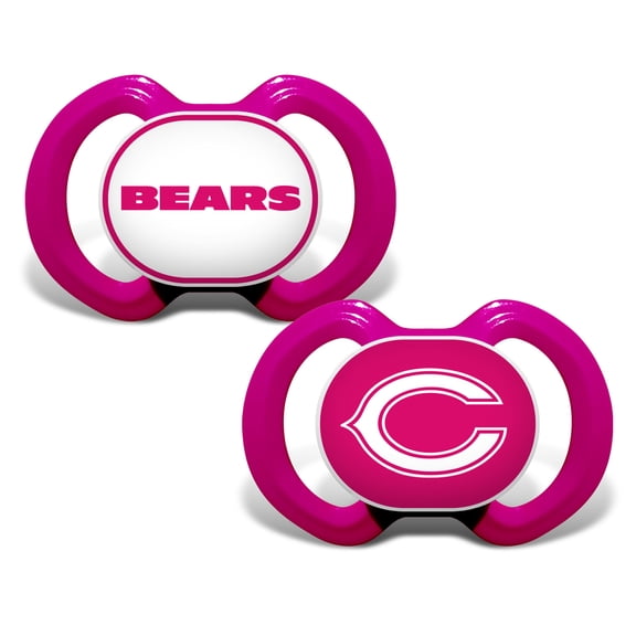 BabyFanatic Girls Pink Pacifier 2-Pack - NFL Chicago Bears