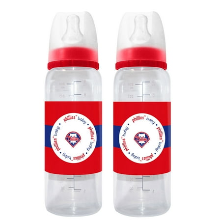BabyFanatic Officially Licensed MLB Philadelphia Phillies 9oz Infant Baby Bottle 2 Pack