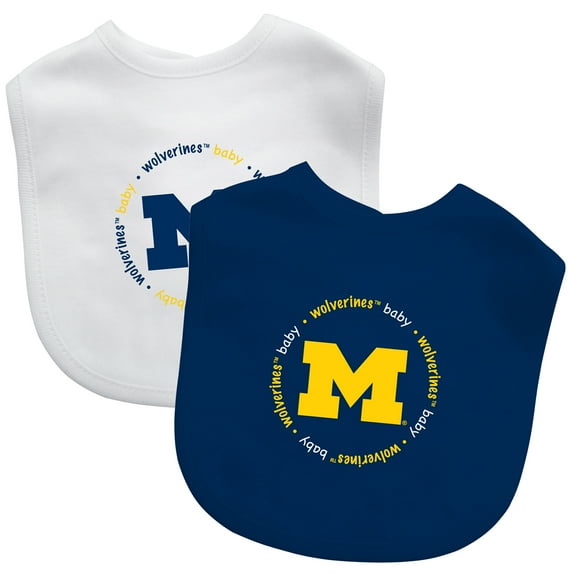 BabyFanatic Officially Licensed Unisex Baby Bibs 2 Pack - NCAA Michigan Wolverines
