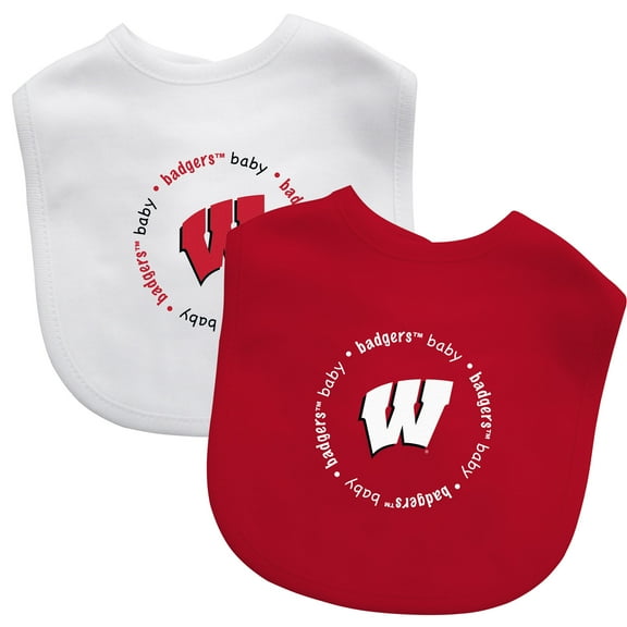 BabyFanatic Officially Licensed Unisex Baby Bibs 2 Pack - NCAA Wisconsin Badgers