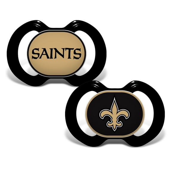 BabyFanatic Officially Licensed Unisex Pacifier 2-Pack - NFL New Orleans Saints
