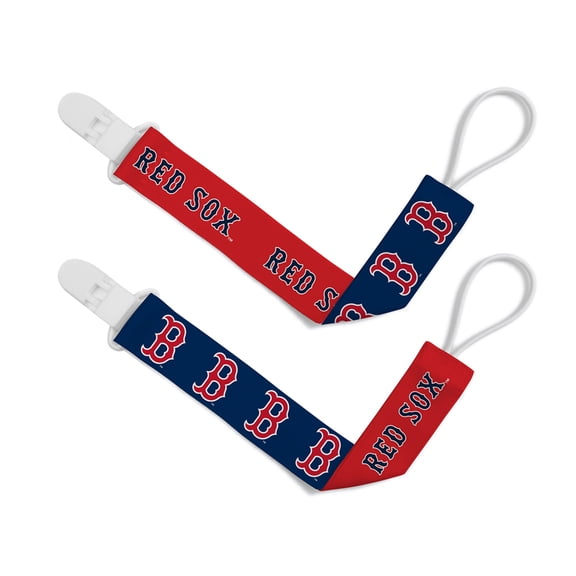 BabyFanatic Officially Licensed Unisex Pacifier Clip 2-Pack - MLB Boston Red Sox - Officially Licensed Baby Apparel