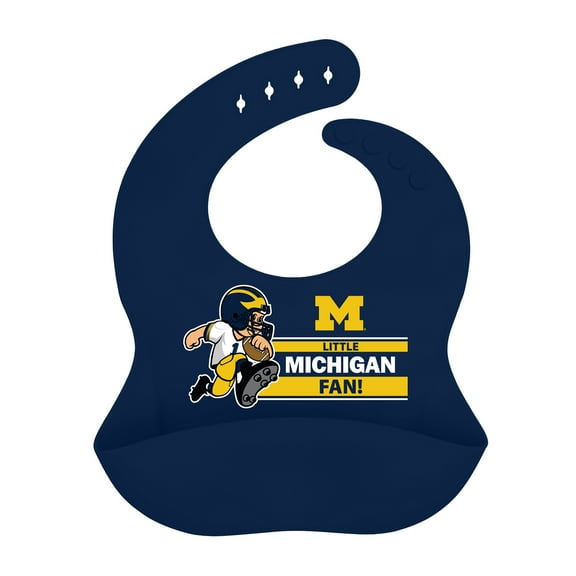 BabyFanatic Officially Licensed Unisex Silicone Baby Bib - NCAA Michigan Wolverines