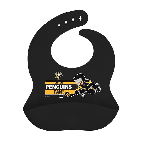 BabyFanatic Officially Licensed Unisex Silicone Baby Bib - NHL Pittsburgh Penguins