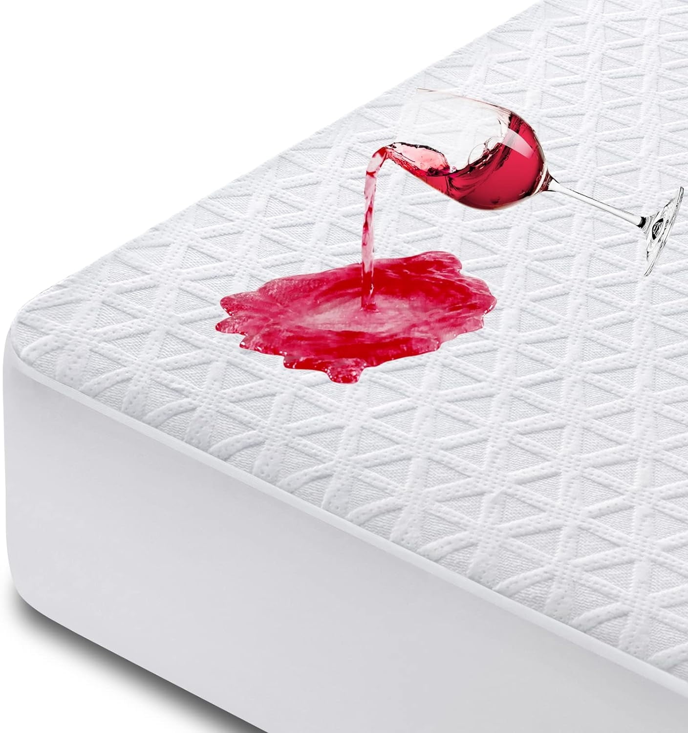 BabyGuard Twin XL Size Waterproof Mattress Protector Viscose Made from Bamboo Cooling Mattress Pad Cover Breathable Soft 3D Air Fabric Noiseless Washable Fitted Sheet with Deep Pocket Up to 21"