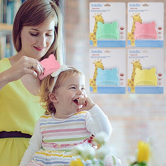BabyHair Brush under $5! CQCYD BabyHair Brush Set, Cute Mini Comb forKids, Soft Bristle Scalp Brush, Gentle Hair Styling Tool forChildren, Toddler Grooming Kit, Candy Colored BabyComb, Portable