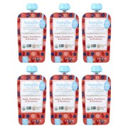 BabyLife Organics Baby Food, 6+ Months, Apple, Strawberry & Blueberry, 6 Pouches, 3.5 oz 99 g Each