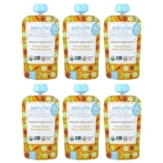 BabyLife Organics Baby Food, 6+ Months, Carrot, Apple, Peach & Banana, 6 Pouches, 3.5 oz 99 g Each