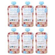 BabyLife Organics Baby Food, 6+ Months, Strawberry, Peach, Banana & Oat, 6 Pouches, 3.5 oz 99 g Each