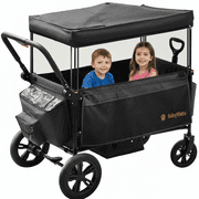 BabyVista Wagon Stroller All-Terrain for 2 Kids with Canopy, Parents Organizer, Adjustable Handlebar, Compact Foldable Baby Stroller Collapsible Toddler Stroller