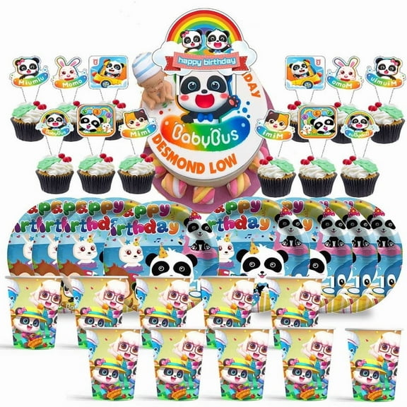 Babybus Baby Bus Birthday Cups Party Supplies Plates Decorations Cake Topper Decor