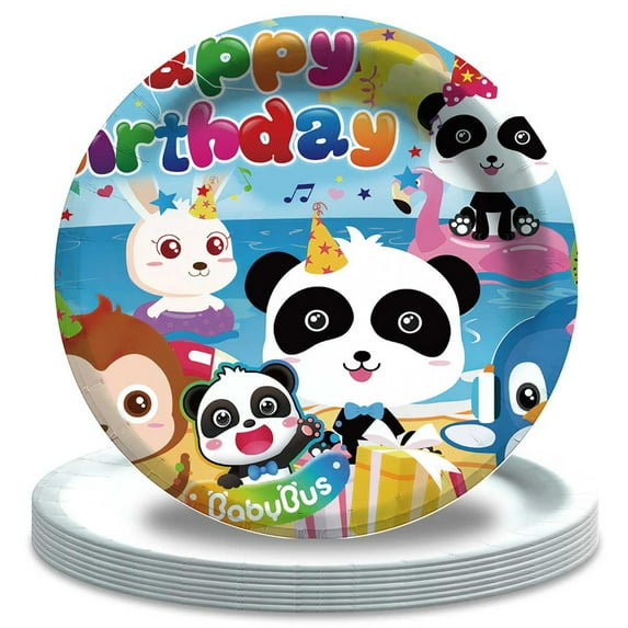 Babybus Baby Bus Paper Plates Birthday Decorations Party Supplies Tableware Disposable Dinnerware