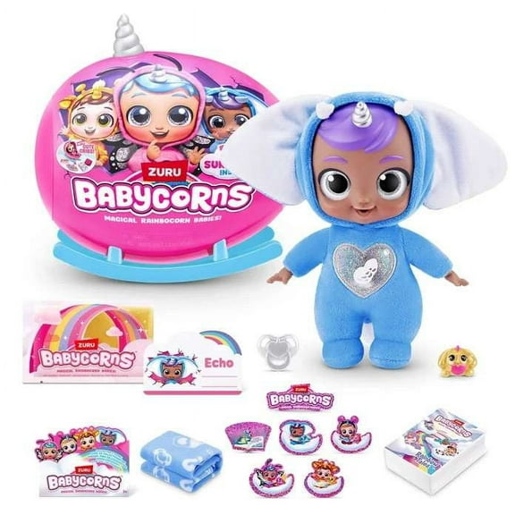 Babycorns Series 1 SMALL SILVER & BLUE Surprise Mystery Plush (15+ Surprises)