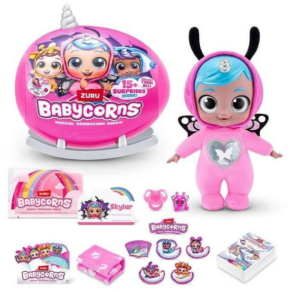 Babycorns Series 1 SMALL SILVER Horn Surprise Mystery Plush (15+ Surprises)