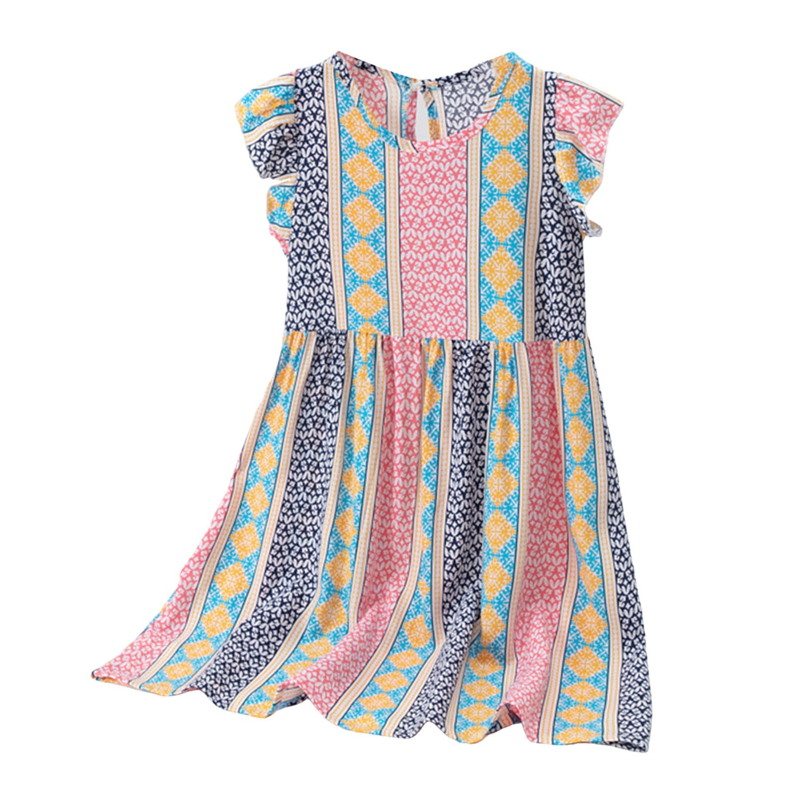 Babydoll Dress Teens Girl's Maxi Dress Boho Short Sleeve Long Dresses ...