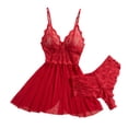 thumbnail image 1 of Babydoll Lingerie for Women Floral Lace Chemise Boudoir Outfits Strap Ruffle Sleepwear, 1 of 7
