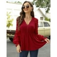 thumbnail image 1 of Babydoll Tops for Women Long Sleeve Tunic Blouses Swiss Dot Fall Outfits, 1 of 4