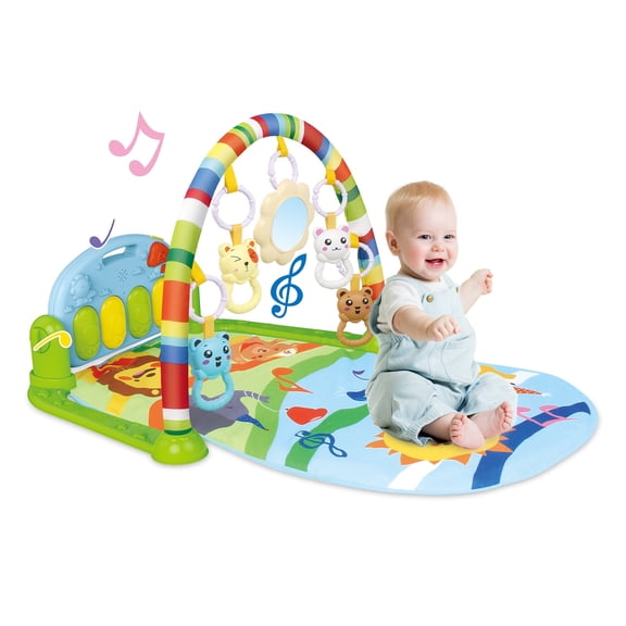 Babyeap 3-in-1 Baby Play Gym with Kick Piano, Tummy Time Mat & Musical Toys