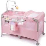 babyeap, Baby Bassinet with Playard Mode and Changing Table, Pink ...