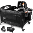 thumbnail image 1 of Babyeap 7-in-1 Baby Bassinet with Playard and Bedside Sleeper, Changing Table, Toy Bar, Extra Large Storage Bag, Travel Crib for Newborns and Infants, Black, 1 of 14
