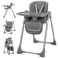 thumbnail image 1 of Babyeap Baby High Chair, Convertible Adjustable Feeding Chair with Removable Double Tray, Adjustable & Foldable Design Converts to Toddler Chair, for Babies & Toddlers,Gray, 1 of 9