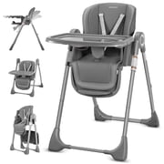 Babyeap Baby High Chair, Convertible Adjustable Feeding Chair with Removable Double Tray, Adjustable & Foldable Design Converts to Toddler Chair, for Babies & T