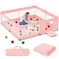 thumbnail image 1 of Babyeap Baby Playpen With Mat,50"x50"Play Pen for Babies and Toddlers,Play Yard With Gate for Indoor Outdoor,Pink, 1 of 7