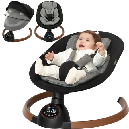 Babyeap Baby Swing – 5 Sway Speeds & 10 Lullabies for Soothing Sleep