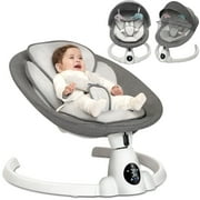 Babyeap Baby Swing for Infants - Smart Electric Swing with Bluetooth Control 5-point Harness,5 Sway Speed,10 Lullabies(Gray)