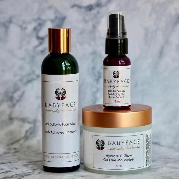 Babyface Acne Treatment Kit: Adult and Teen Routine, Complete Regimen Set Size: 3-Piece Kit
