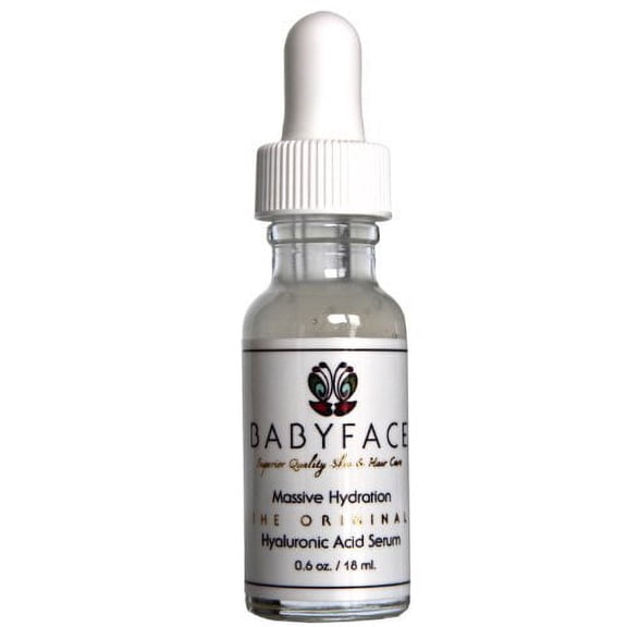 Babyface Massive Hydration Hyaluronic Acid Serum with Vitamin C & Matrixyl 3000, 0.6 oz.