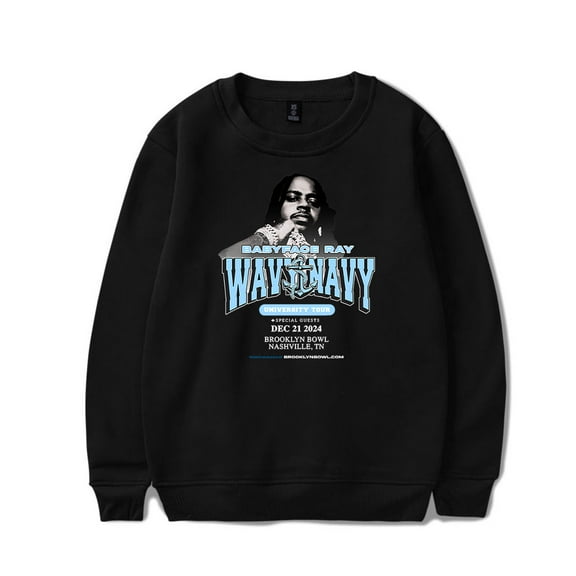 Babyface Ray Merch Wavy Navy University Tour Crewneck Sweatshirt Unisex Fashion Long Sleeve Top